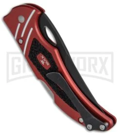 Buck Knives Buck Volt Red Aluminum Lock Back Knife - Black Plain -Buck Knives Sales Buck Volt LB Red Aluminum Black 0710RDS B BHQ 66593 jr side large