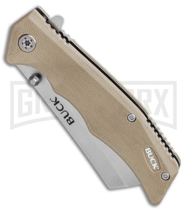 Buck Knives Buck Trunk Flipper Knife Tan - Satin Plain 4 Buck Knives Buck Trunk Flipper Knife Tan - Satin Plain - Image 2