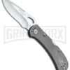 Buck Knives SpitFire Grey Folding Knife - Satin Plain -Buck Knives Sales buck spitfire gray 722 bhq 15454 jr large
