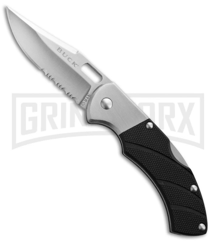 Buck Knives Buck Talus Black G-10 Folding Knife - Satin Serr 3 Buck Knives Buck Talus Black G-10 Folding Knife - Satin Serr